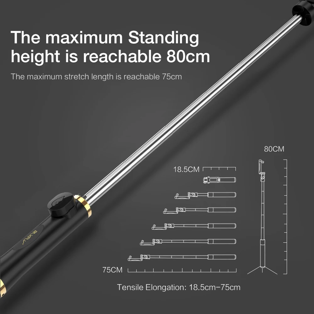 RAXFLY Wireless Bluetooth Selfie Stick For iPhone X 8 7 Handheld Foldable Tripod Mirror Remote For Xiaomi Selfie Stick