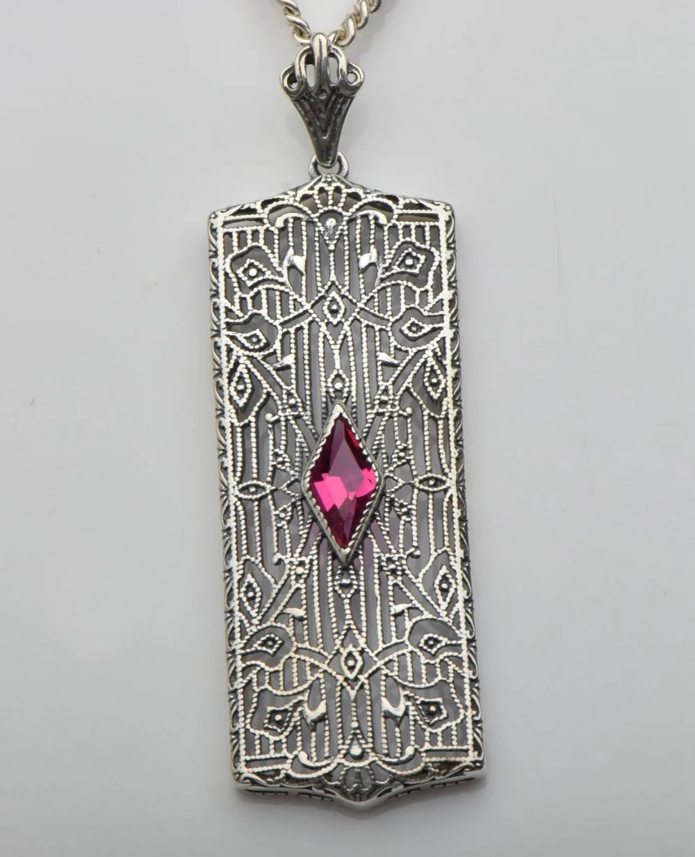 

Free shipping the new trend of the unique custom real ruby pendant jewelry antique 925 sterling silver pendant with women