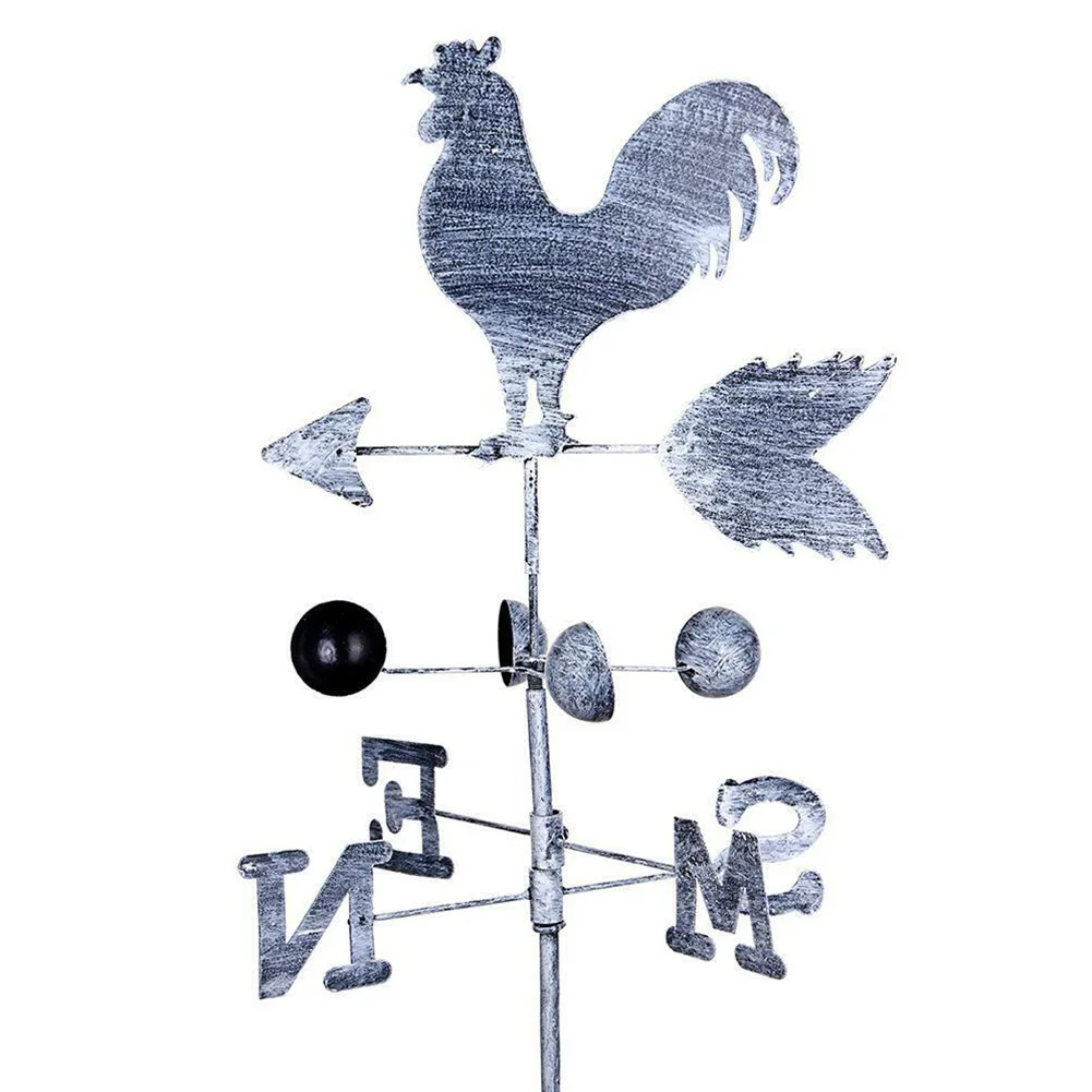 

120cm Durable Craft Ornament Park Spinner Yard Wind Indicator Garden Solid Speed Direction Weather Vane Decor Retro Iron Cock