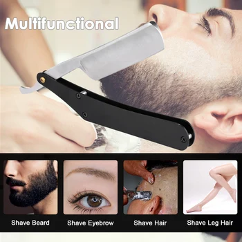 

Straight Barber Edge Stainless Steel Razors Folding Shaving Knife Hair Eyebrow Beard Shaver Shaving Tool Trimmer Knife