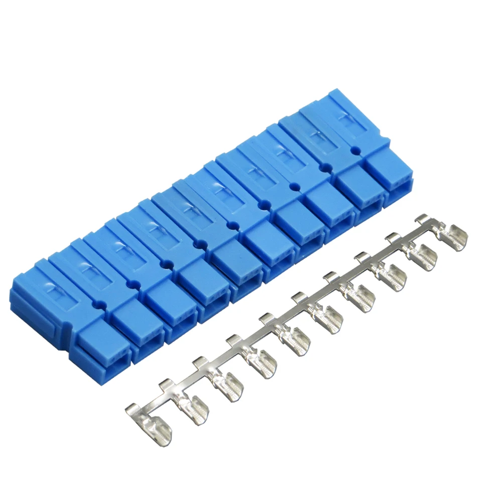 10sets x Blue Color 45A 600V PP45 Power Connector Plug PowerPlug connet 10pcs Copper Contacts Automotive 4WD Caravan RV | Обустройство