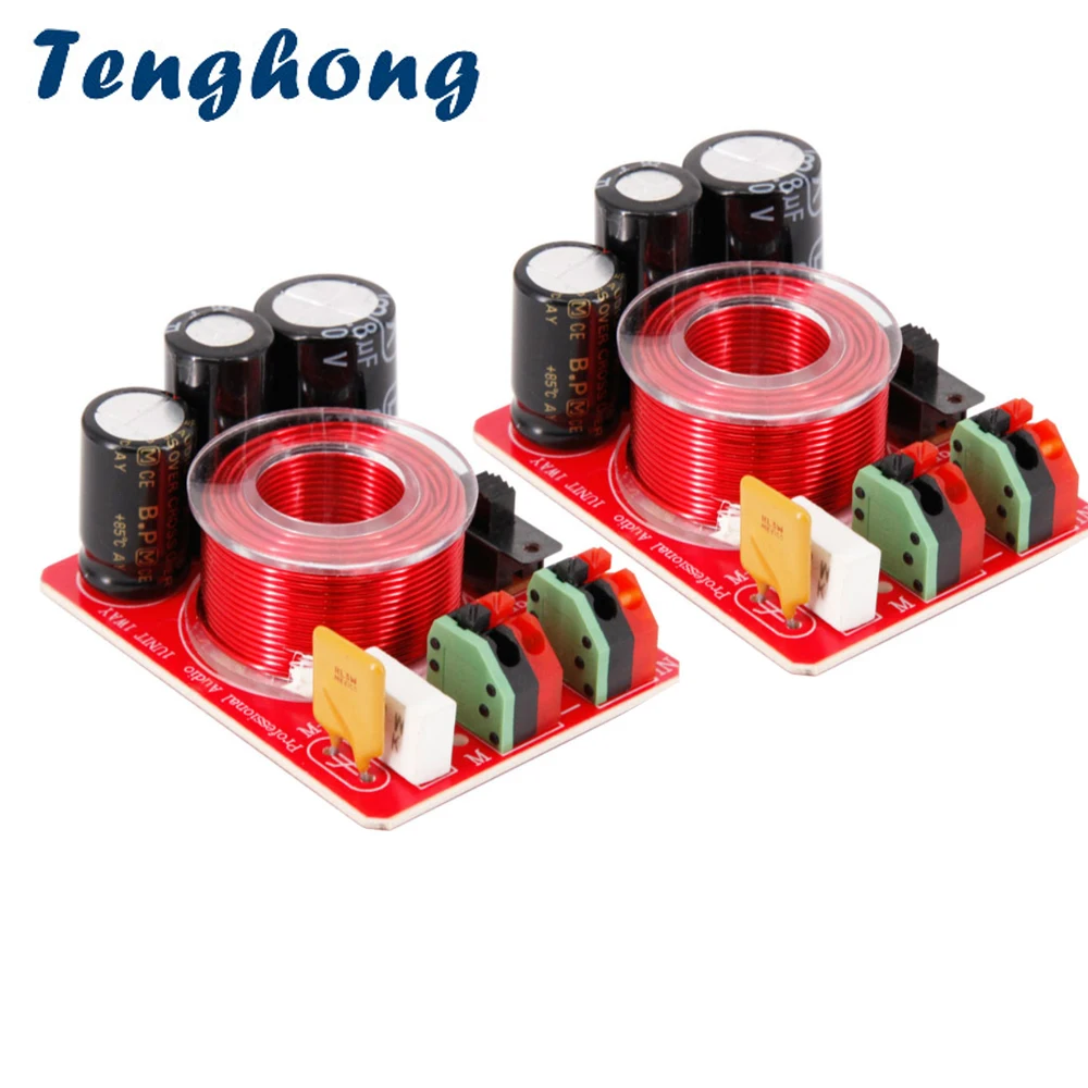 

Tenghong 2pcs Audio Speaker Mediant Crossover 80W 4-8Ohm Pure Midrange Frequency Divider Adjustable Frequency Car Speaker DIY