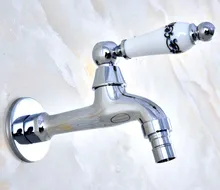 

Polished Chrome Brass Single Ceramic Handle Bathroom Washing Machine Faucet /Garden Water Tap / Laundry Sink Water Taps mav164
