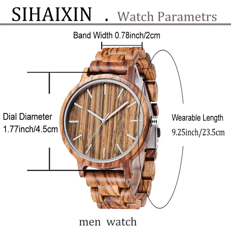 Cena SIHAIXIN rocznika drewniany zegarek męski Sport prosty drewniany zegarek na rękę męski quartz z wszystkie bambus zegarek z paskiem mężczyźni relogio