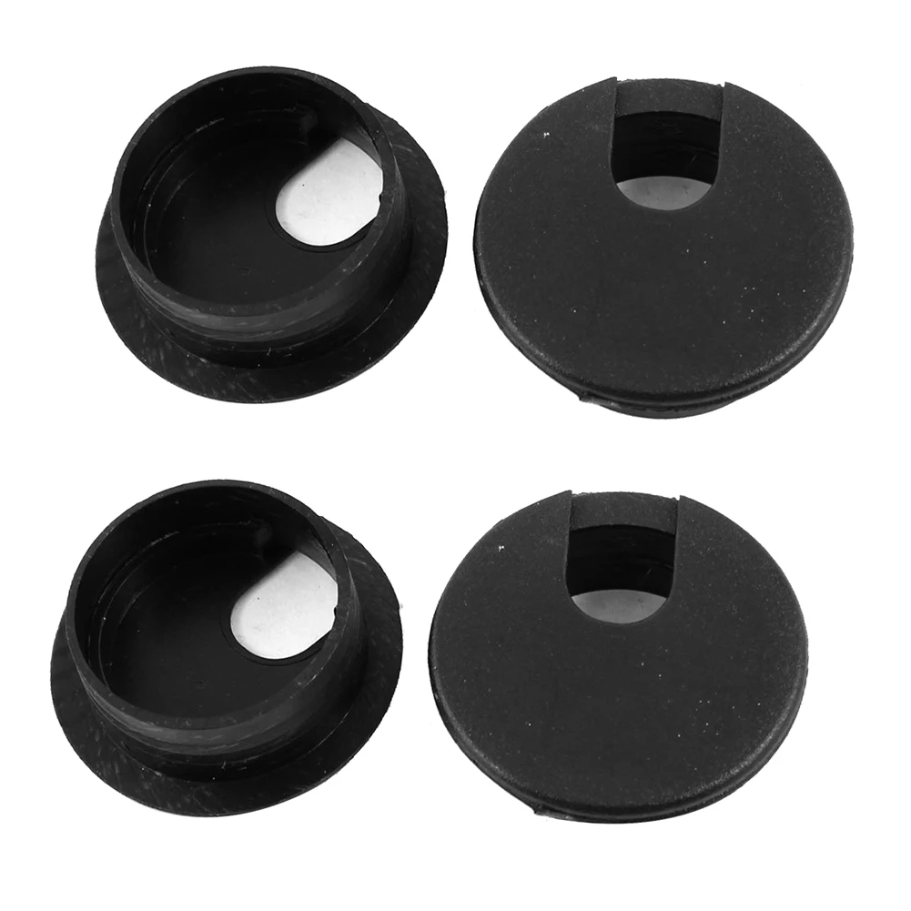 

Desk Table Computer Round Shaped Black Cable Grommet Hole Cover 35mm 4Pcs