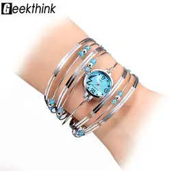 GEEKTHINK брендовые модные роскошные часы-браслет со стразами женские кварцевые часы повседневные женские наручные часы Relogio Feminino 2018