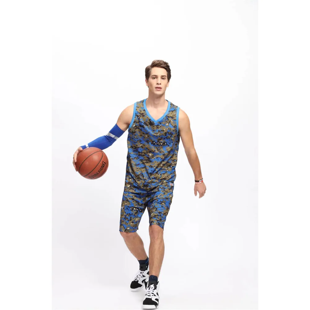 Для мужчин баскетбольный трикотаж с шорты камуфляж Спорт, тренировки, Баскетбол Трикотажные костюмы