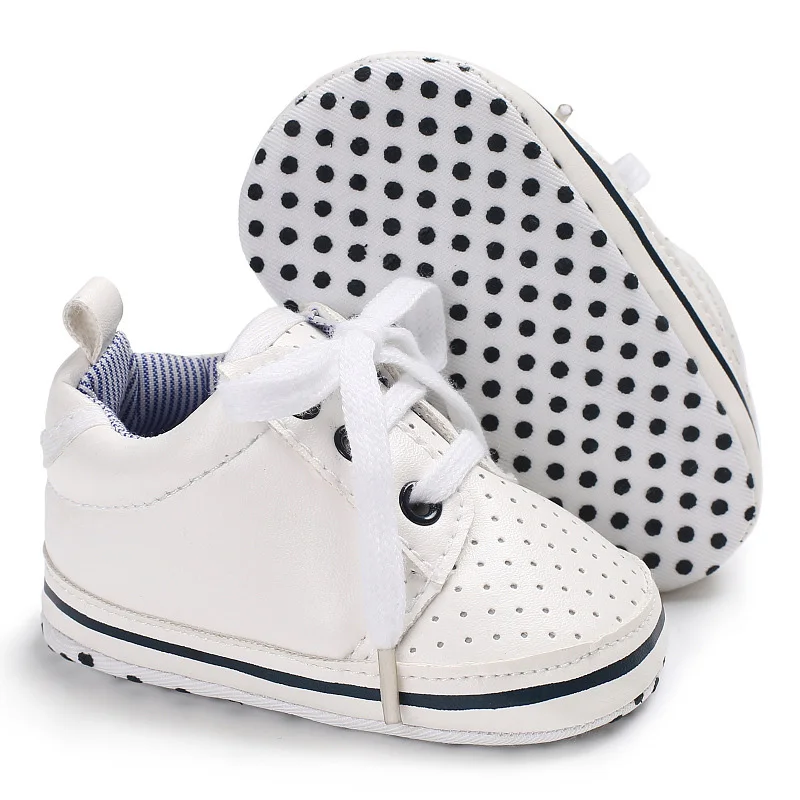 Детские для мальчиков и девочек Обувь для младенцев Кружево до мягкая подошва комфорт ПУ Повседневное Prewalker Обувь