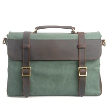 Винтажная холщовая сумка-мессенджер из натуральной воловьей кожи мужская сумка Повседневная дорожная сумка через плечо портфель сумка