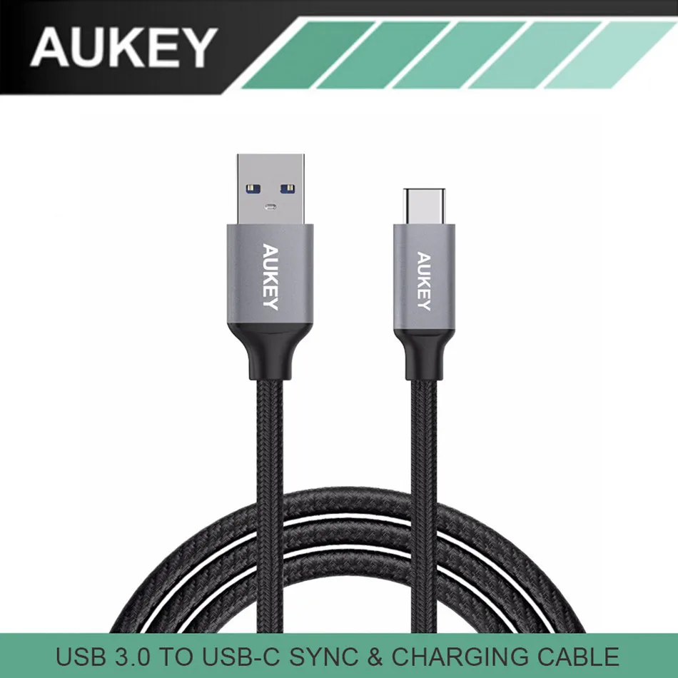 AUKEY Type C Cable USB 3.0 to Hi-Speed Braided Fast Charge Data Transfer for Macbook Samsung S8 Xiaomi mi5 mi6 LG G5 | Мобильные