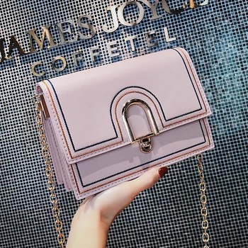 

Chain Square Phone bag 2018 British Fashion New Women's bag High quality PU Leather Women bag Sweet Girl Shoulder Messenger Bags