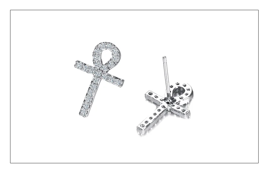 Meaeguet Paved Cubic Zirconia Ankh Cross Drop Earrings High Quality Silver Color Earring Jewelry For Women Pendientes (3)