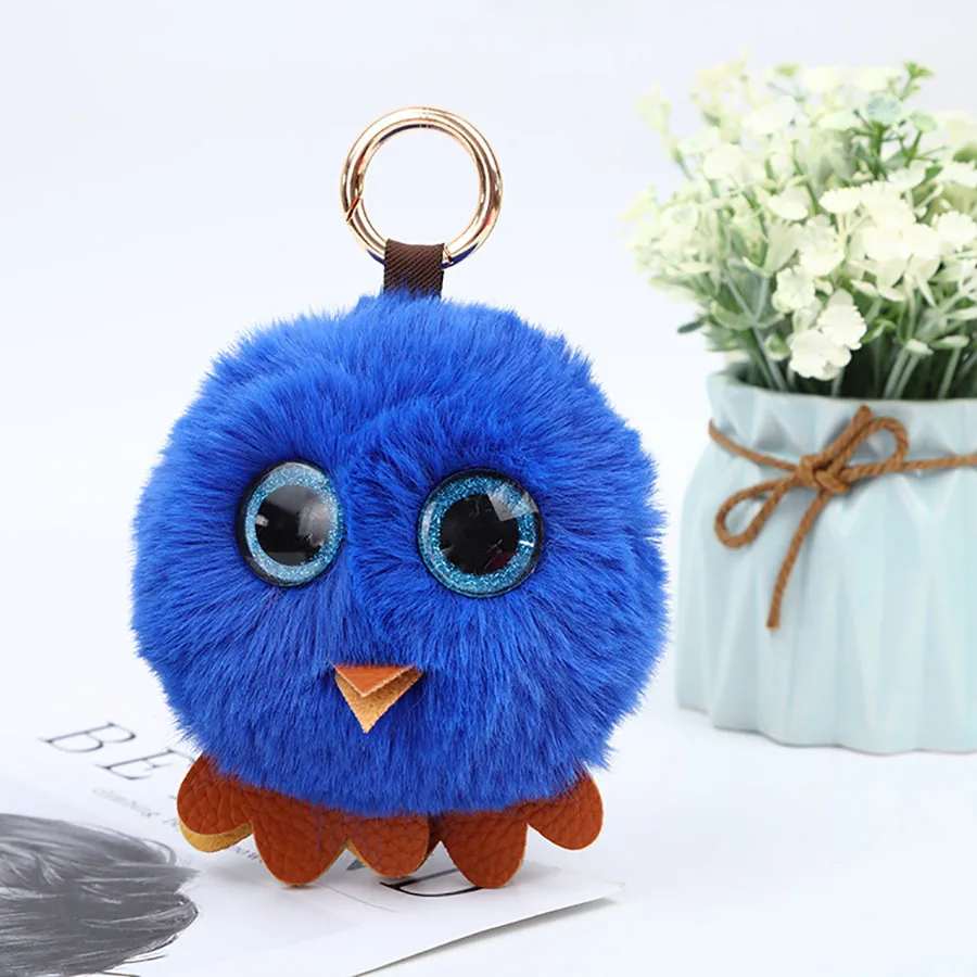 Trendy Plush Soft Cartoon Animals Stuffed Mini Big Eyes Owl Plush Key chain Bag Xmas Pendants Cartoon Lovely Pendant Gift K0001