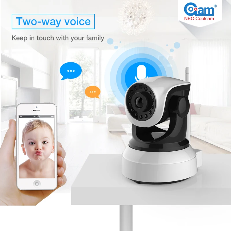 NEO Coolcam NIP-51F2G HD wifi ip camera Wireless P2P CCTV 720P IP Camera and OnvifFree APP.