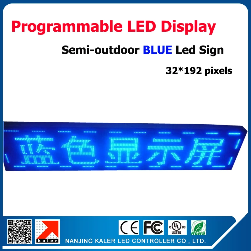 

Factory Supply Blue Color P10 Semi-outdoor LED Display Screen Scrolling Message Board P10 40*200CM LED Signs for Sale