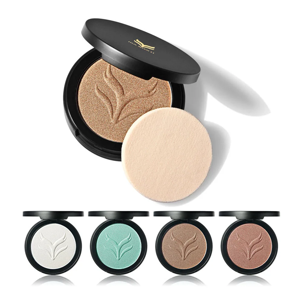 4 Color Face Shimmer Highlighting Powder Box Highlighter Cream Light