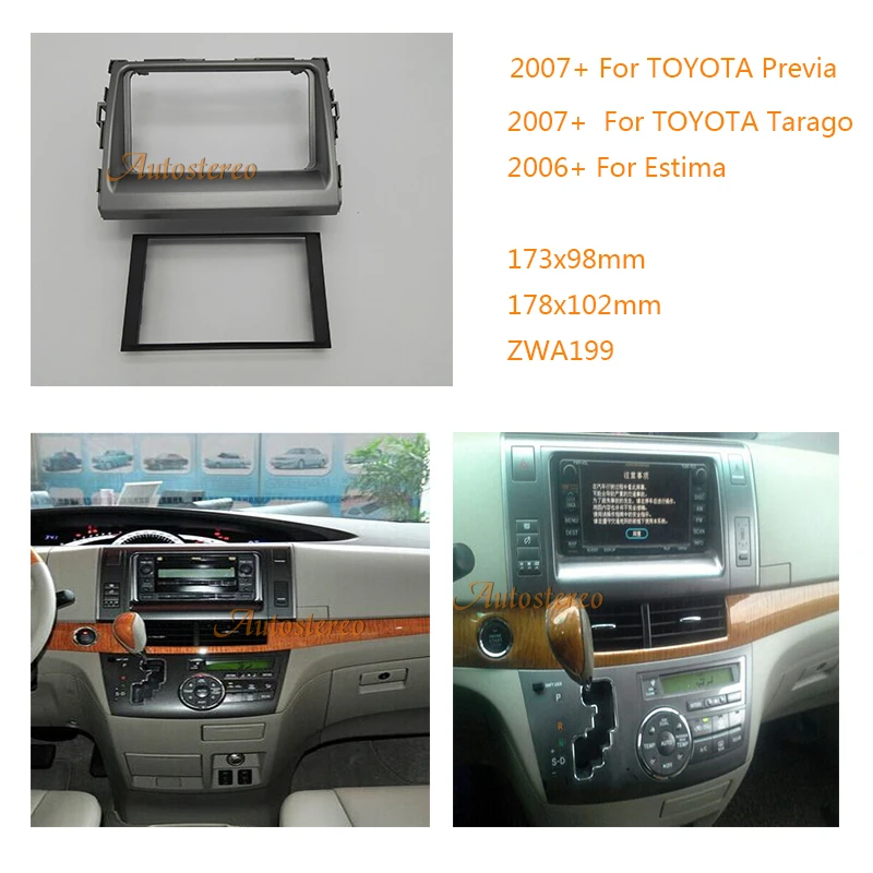 Toyota Previa Estima Double Din Car Stereo Fascia Panel Adaptor