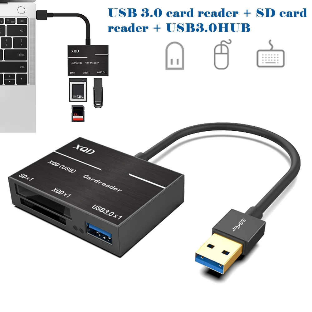 

USB 3.0 HUB Type C USB to SD XQD Card Reader Adapter Cable Camera Card Reader XXM8