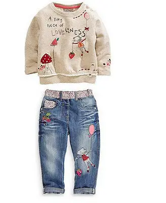 Осенне зимний детский костюм с цветочным принтом для девочек|children girls clothing|girls
