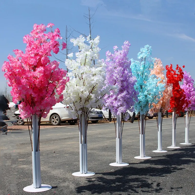 150 см высокие высококлассные искусственные цветки вишни дерево бегун проходу колонны дороги провода для свадьбы Т-станции центральные принадлежности