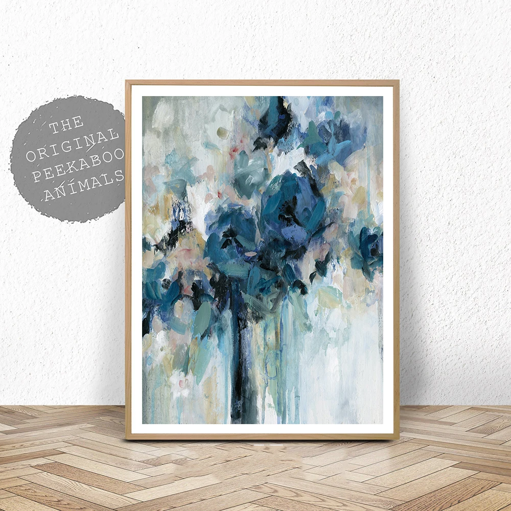 

Abstract Art Print Canvas Painting Nordic Blue Skyfall Artwork Poster Watercolor Graffiti Art Wall Picture For Living Room Decor
