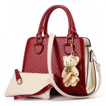 Для женщин Курьерские сумки Лакированная кожа Сумки черный, красный известный Брендовая дизайнерская обувь сумка Высокое качество леди Винтаж В виде ракушки сумка - Цвет: Бургундия