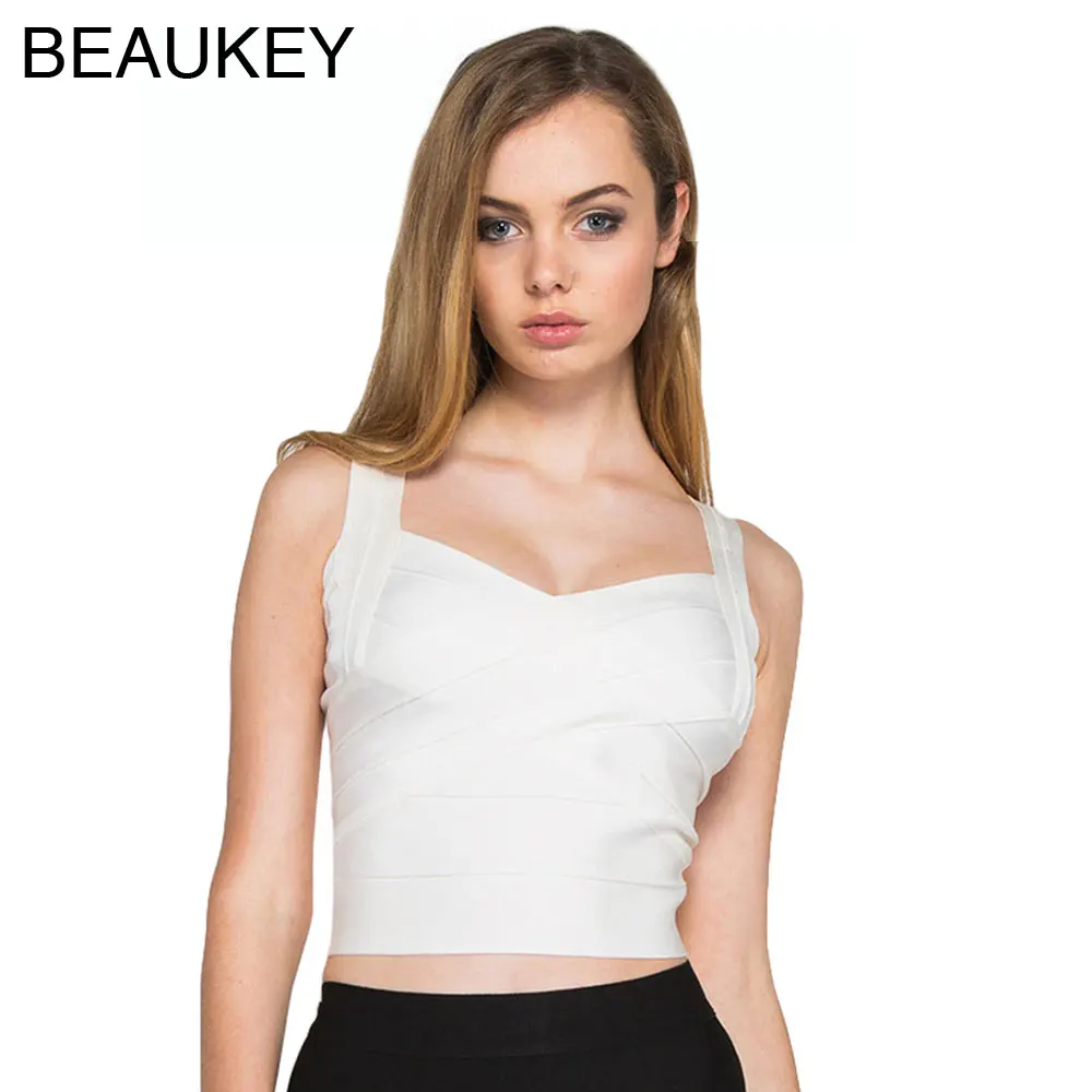 BEAUKEY Высококачественный короткий пикантный женский бандажный кроп топ из