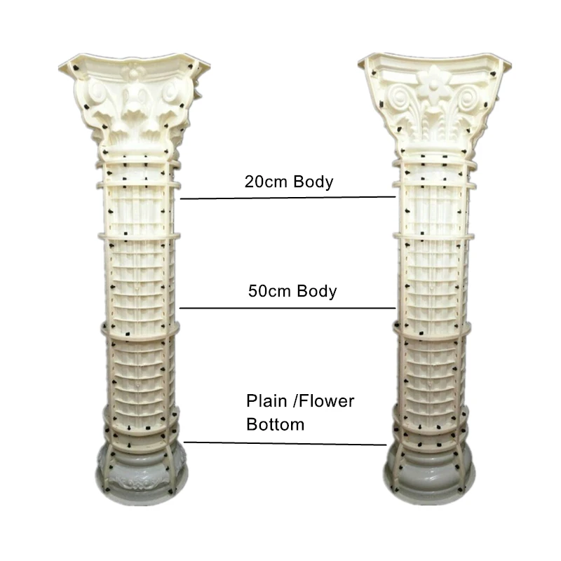 35 см(13,78 дюйма, внутренний диаметр) ABS традиционные прочные круглые бетонные римские столбы прессформы топы, дно и тело
