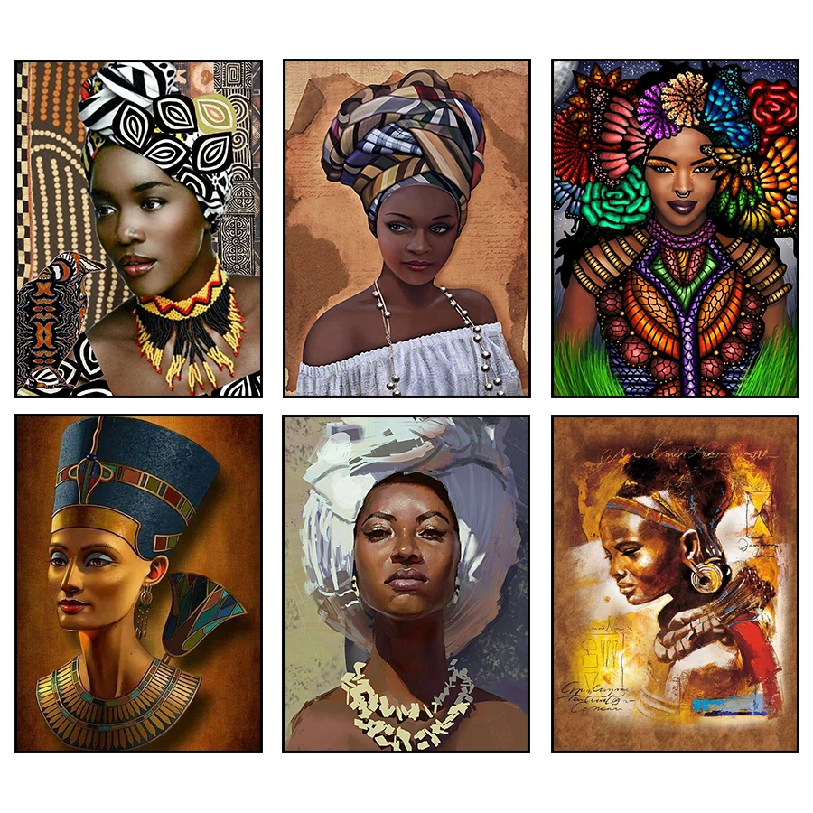 

Diamond Embroidery 5d Painting Egyptian Queen Africa Indians Women DIY Crystal Mosaic Picture Full Square Drill Diamant Painting