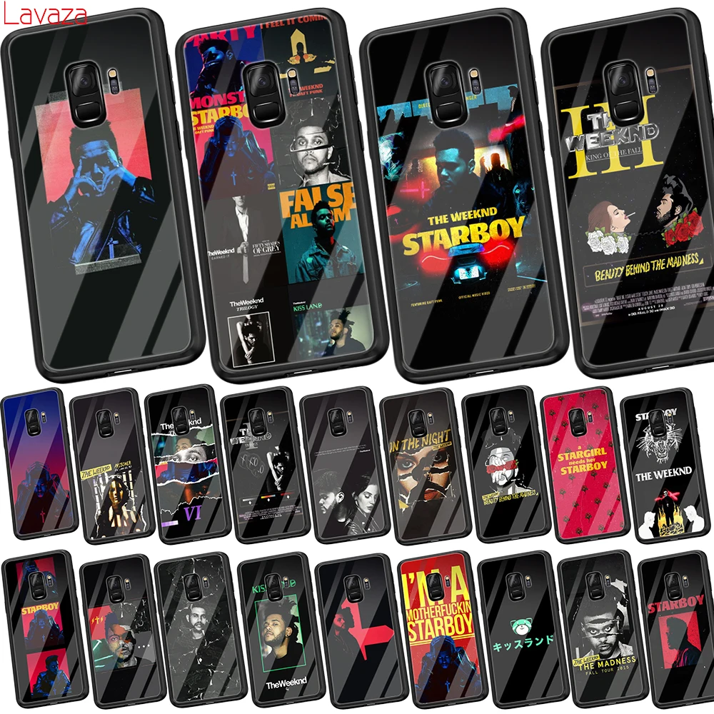 

Lavaza The Weeknd Tempered Glass Case for Samsung Galaxy S8 S9 S10 Plus S7 Edge Note 8 9 Soft TPU Cover