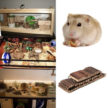 

Natural Wooden Flexible Climbing Ladder Bridge Stair For Pet Mouse Hamster Rats