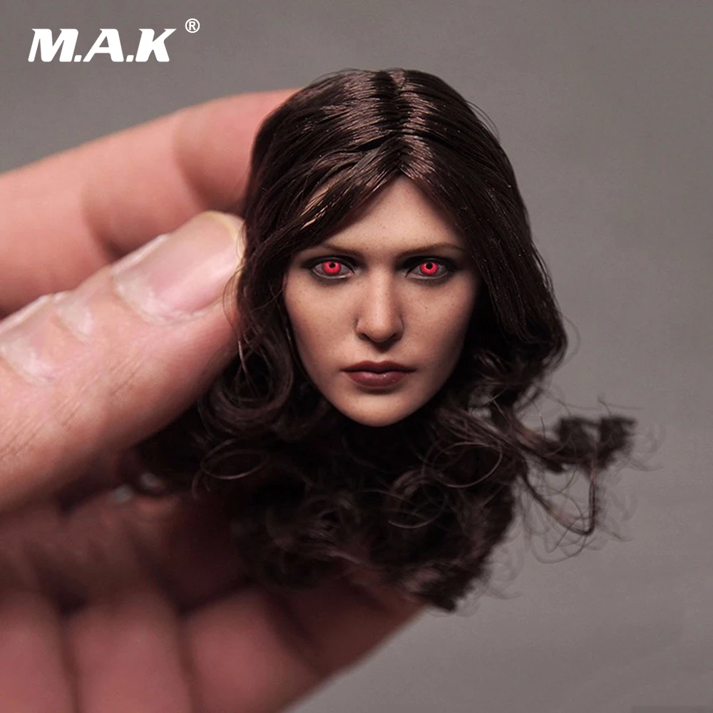 

Elizabeth Olsen Female Head Sculpts Model Toys 1/6 Scale Scarlet Witch Red Eye Terror Woman Head Carving Model For 12" Figure