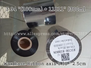 

sticker printer machine Address Label use Wax base Ribbon 3.94 "(100mm) * 11811" (300m) For paper printer axis 0.98 " 2.5cm
