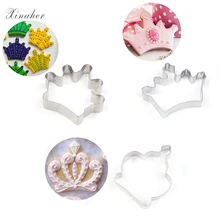 Xinaher aço inoxidável princesa coroa rei rainha festa cortador de biscoito bolo ferramenta cozimento molde ferramentas para bolos
