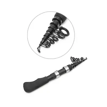 

New 1 Pc Fishing Rod 2.1m Black Ultra Short Portable Telescopic Travel Rock Carbon Steel Spinning Tackle Stretch Accessories