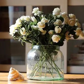 

White Camelias Handmade Flower Silk Flower 5 Pcs/Lot PE Flowers White Eco-friendly Material Artificial Plants