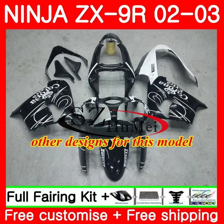 Корпус полностью синий для KAWASAKI NINJA ZX 9R 02 03 ZX900 900 ZX9 R 17SH10 900CC 9 ZX9R 2002 2003 комплект