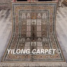 Yilong 4'x6' Традиционный персидский Four Seasons шелковый ковер Vantage изящных восточные ковры(yhw967b4x6