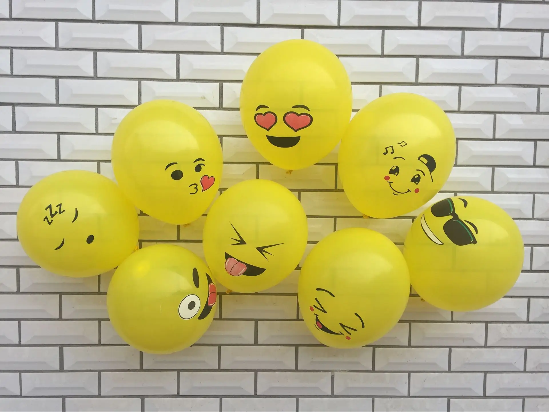 8Stk Luftballons 30cm Happy Face 