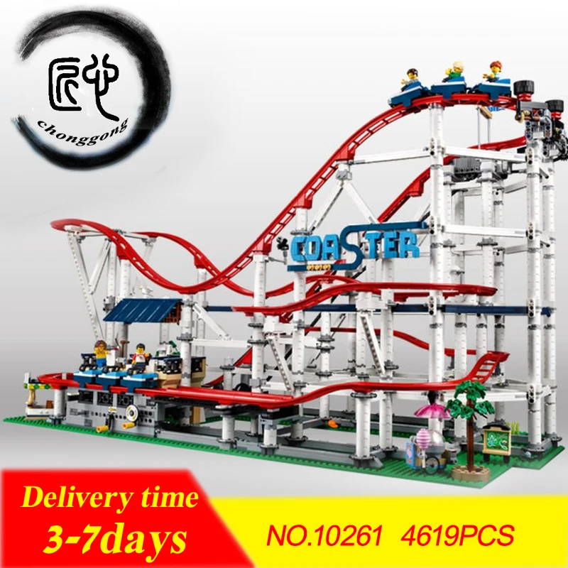 

New 4619PCS The roller coaster fit legoings 10261 city creator technic figures Buidling Blocks Bricks Kid diy Toys birthday gift
