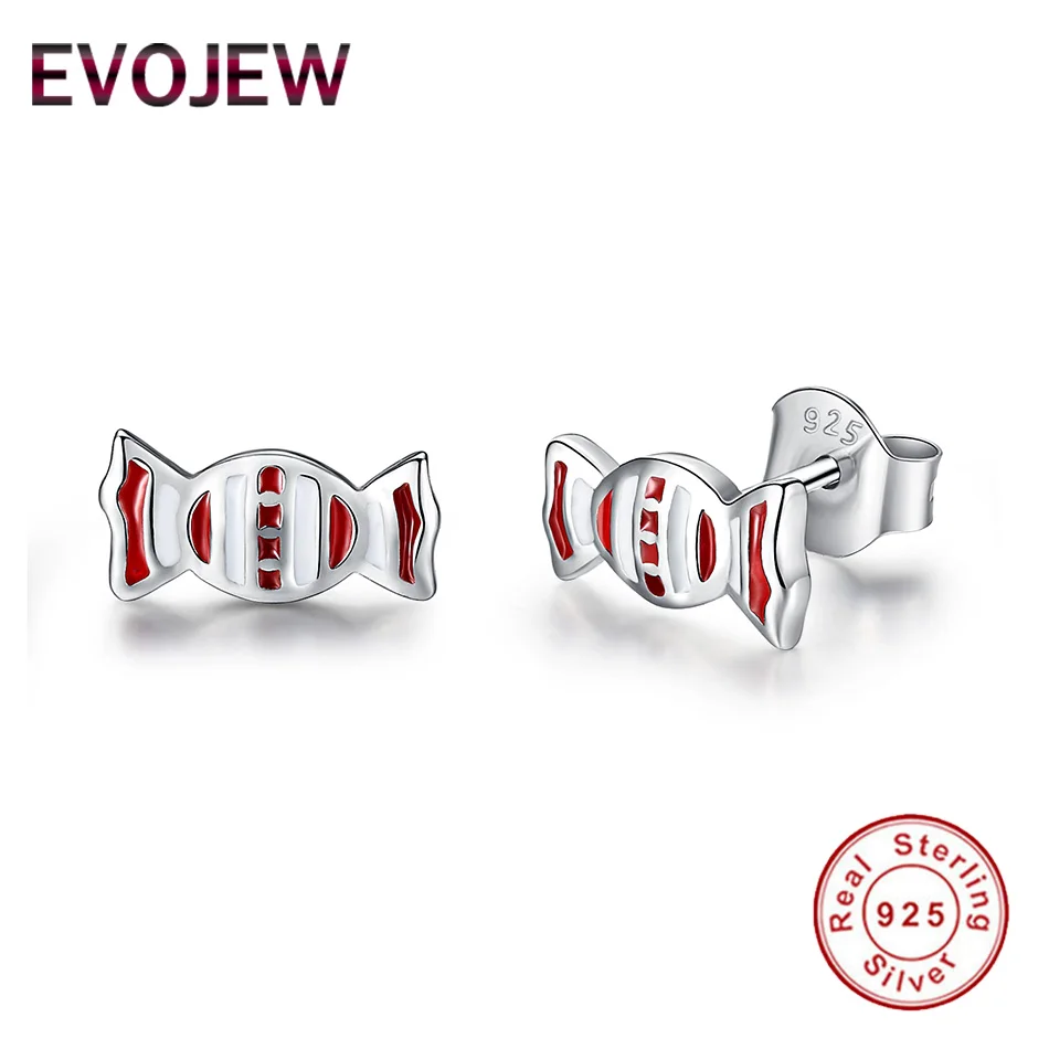 EVOJEW 925 пробы новые серьги для девочек модные 2019 серебряные конфеты форма