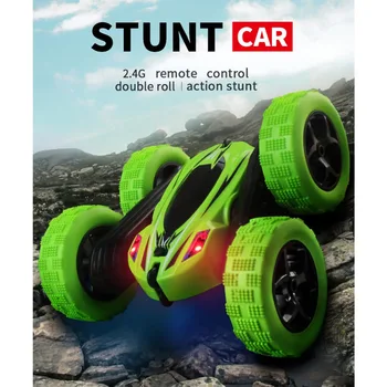 

Pokich RC Car 2.4G 4CH LED Light Rock Crawler Stunt Remote Control Drift Deformation Buggy Car Roll Car 360 Degree Flip