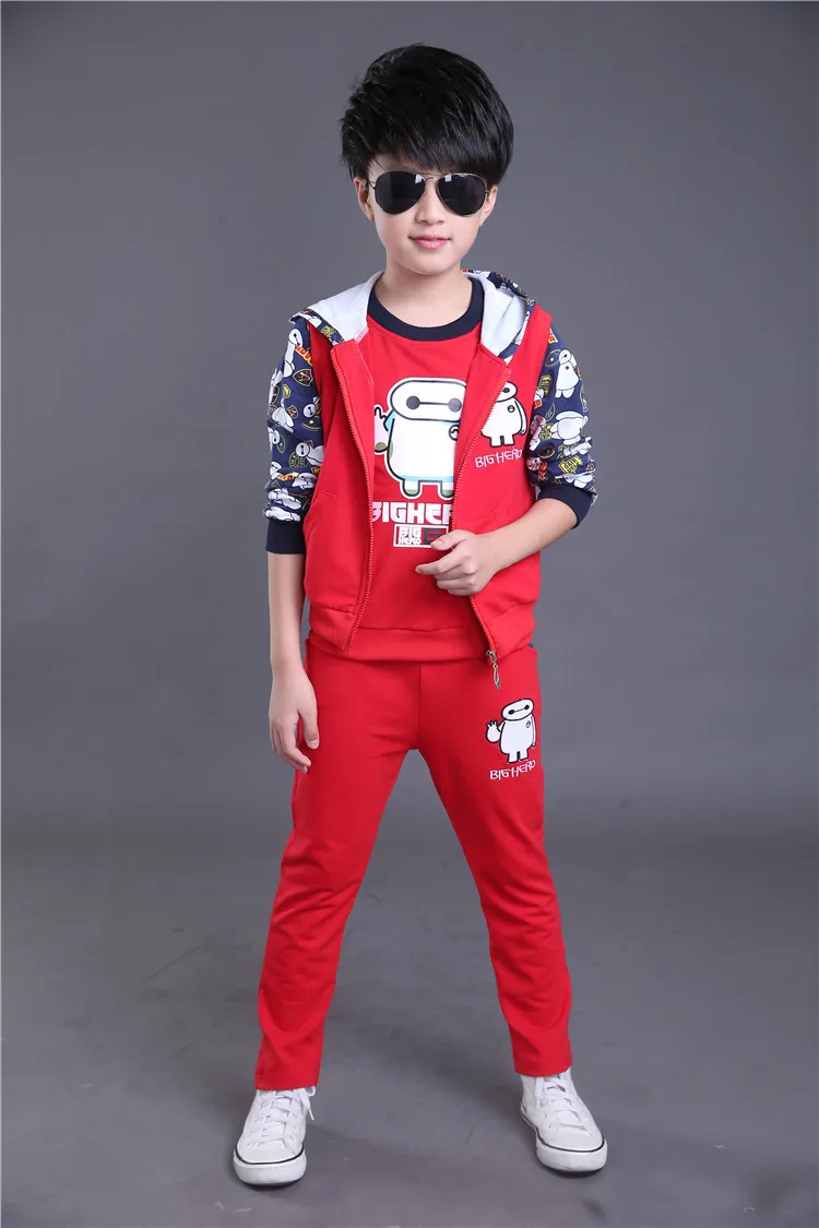 

Children Boy Girl Clothing Set Boy Sports Suits 4-14 Years Kids 3pcs Sets Spring Autumn Clothes Tracksuits kids sports wear