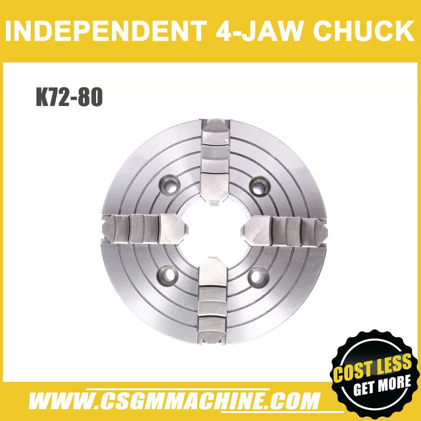 

K72-80 4 jaw chuck/80MM manual lathe chuck/4-Jaw Independent Chuck