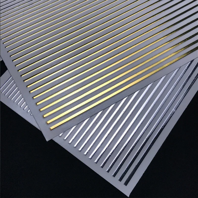 3D Nail Sticker Gold Silver Metal Strip Tape Multi-size Adhesive Gel polish Decoration DIY Nail Stickers Nail Art 3D nail foil