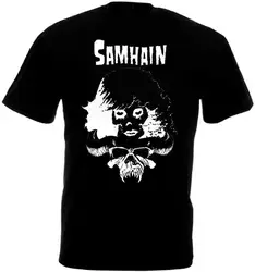 Самайн v5 футболка черный плакат хоррор-панк-группа все размеры S-5XL Модные Новое поступление простой