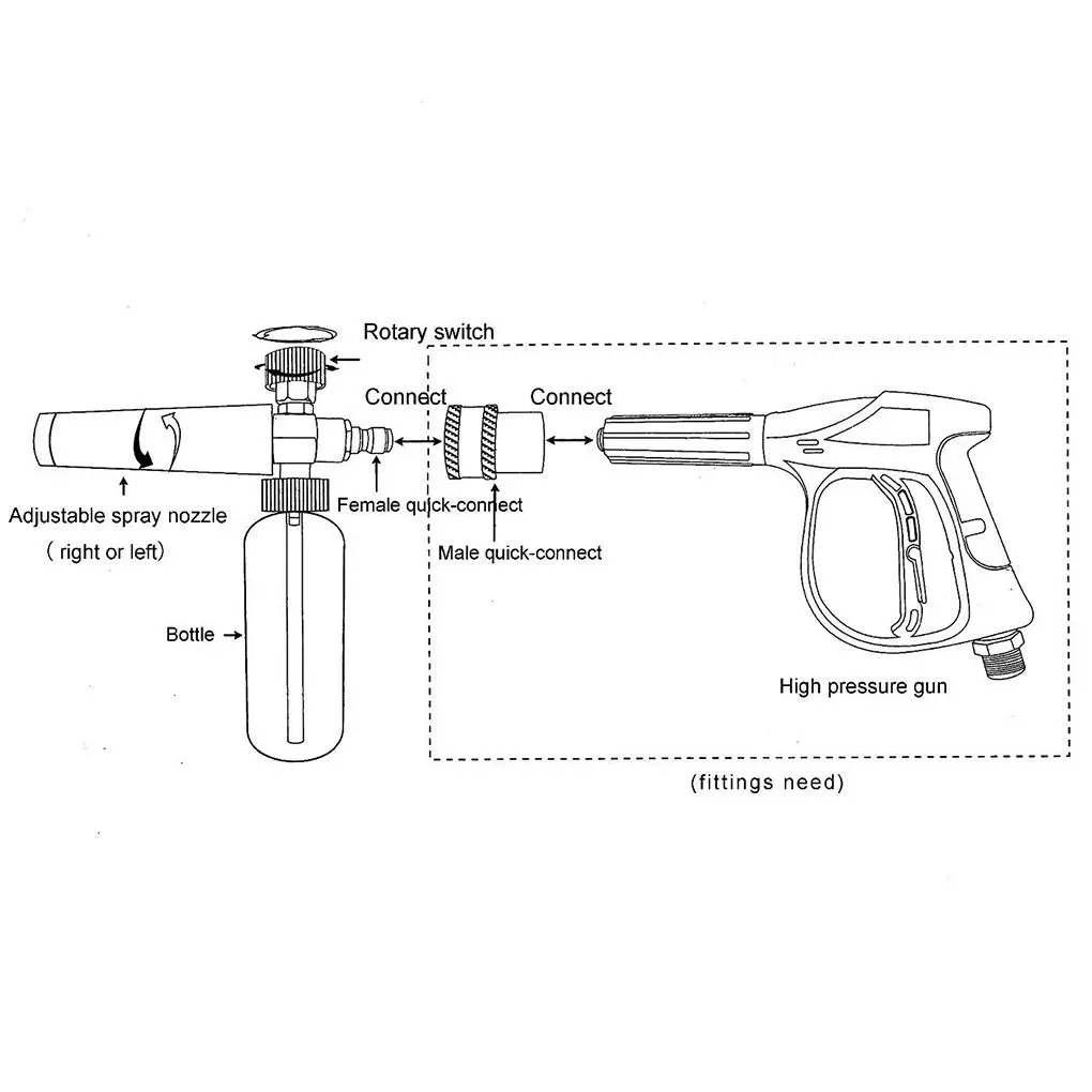 1/4 выход быстроразъемный фитинг напорная автомобильная мойка БЫСТРОРАЗЪЕМНАЯ бутылка для мыла спрей