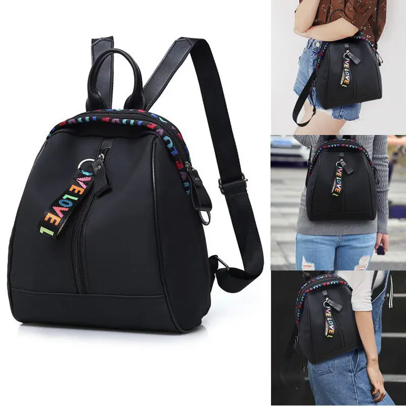 

UK STOCK Cool Women Girls Backpack Travel Shoulder Bag Nylon Zipper Rucksack beautiful new mini backpack