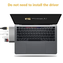 Type-c концентратор HDMI разъем 4K USB-C HDMI адаптер с USB-C 3,0 SD TF кард-ридер супер скорость зарядки порт для нового macbook