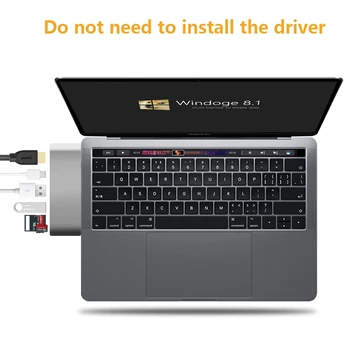 

Type-c Hub HDMI Connector 4K USB-C HDMI Adapter With USB-C 3.0 SD TF Card Reader Super Speed Charging Port for new macbook